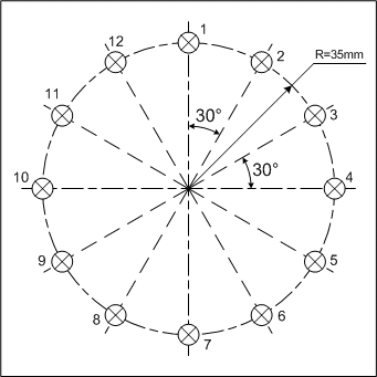 Пример панели на 12 светодиодов