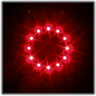 Фото панели светодиодов в темноте